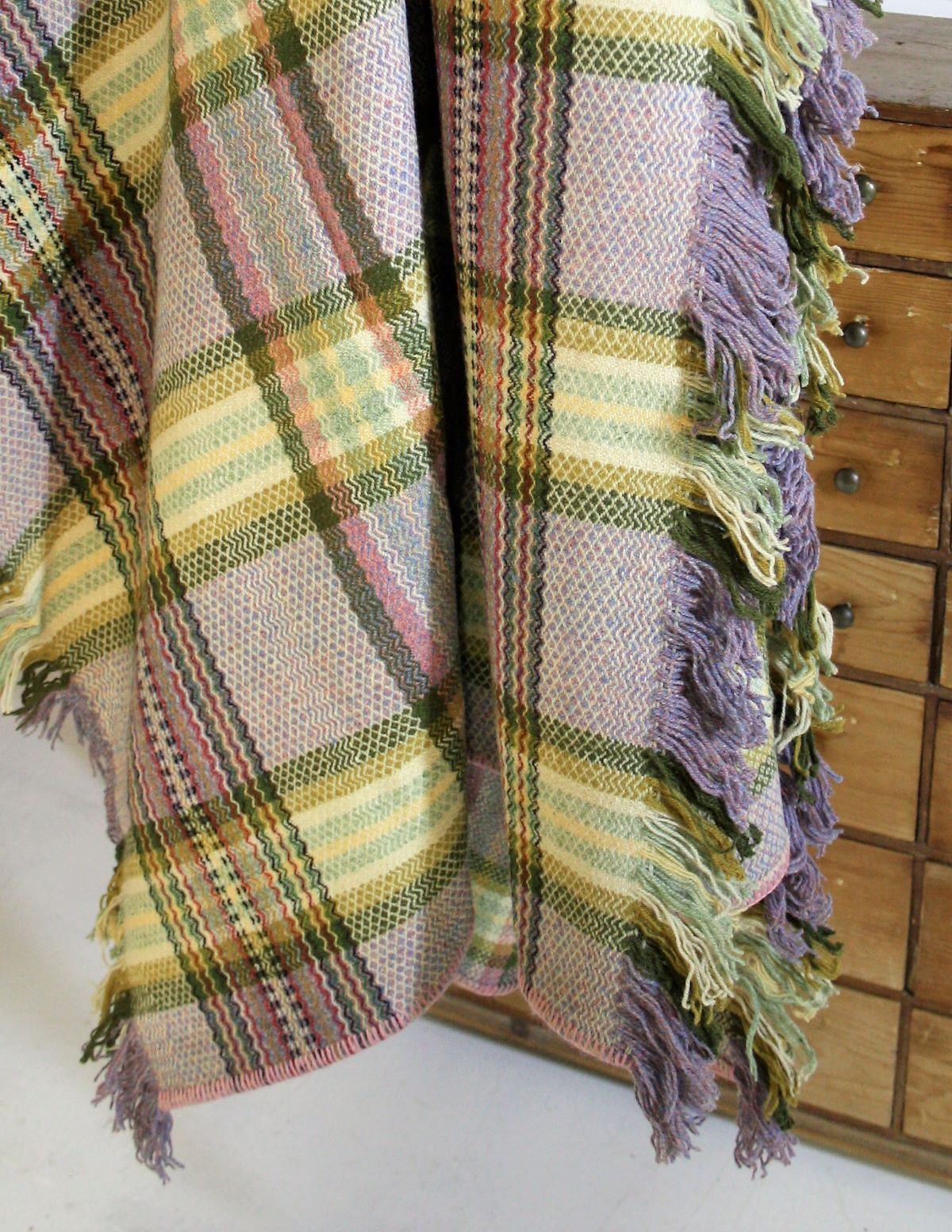 Cwmgwili Welsh Wool Blanket – Purple Greens | Greencore Design