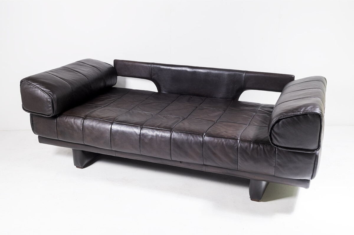 1960s Leather Patchwork Daybed Sofa - Image 4