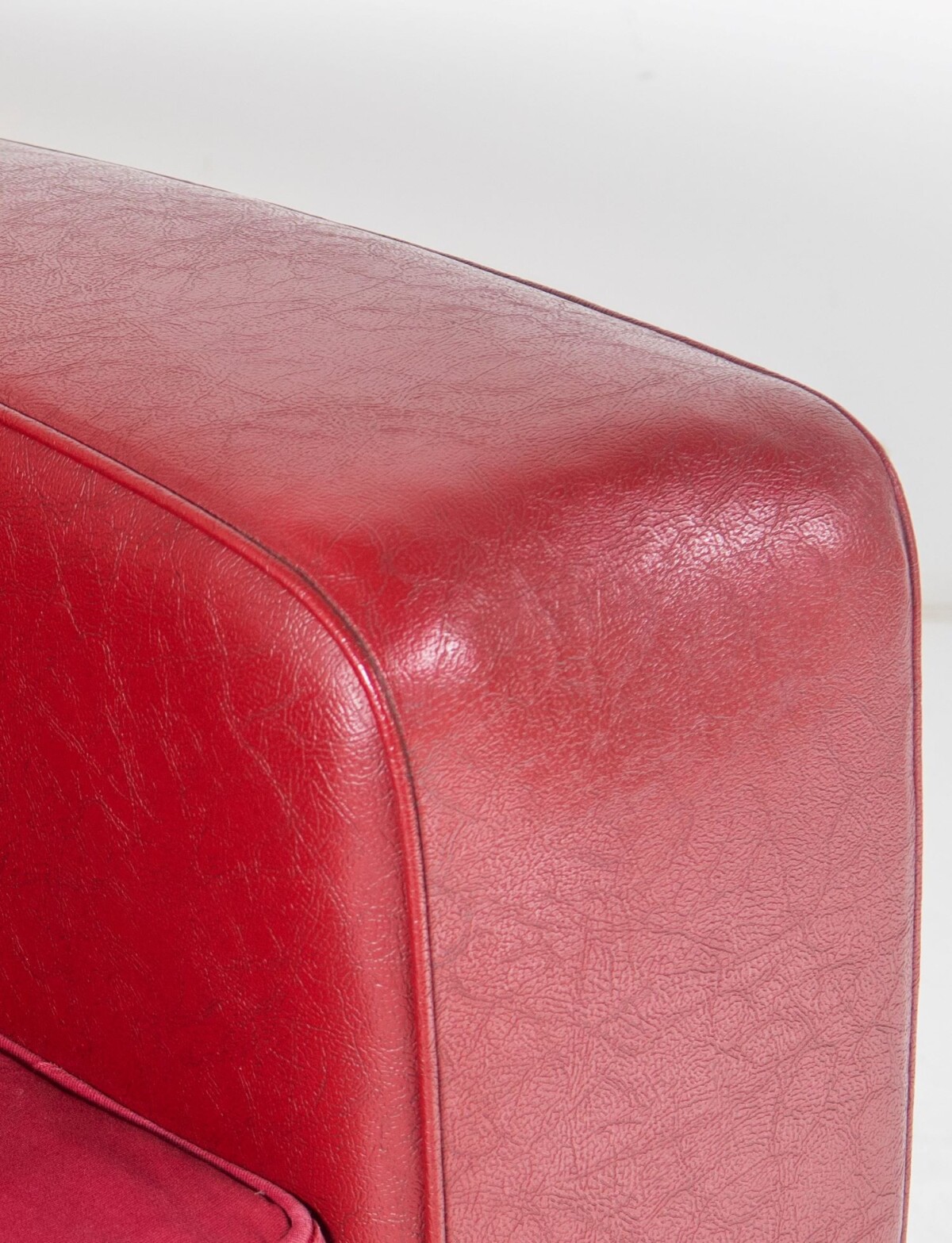 Art Deco Armchair in a classic Red Rexine - Image 3