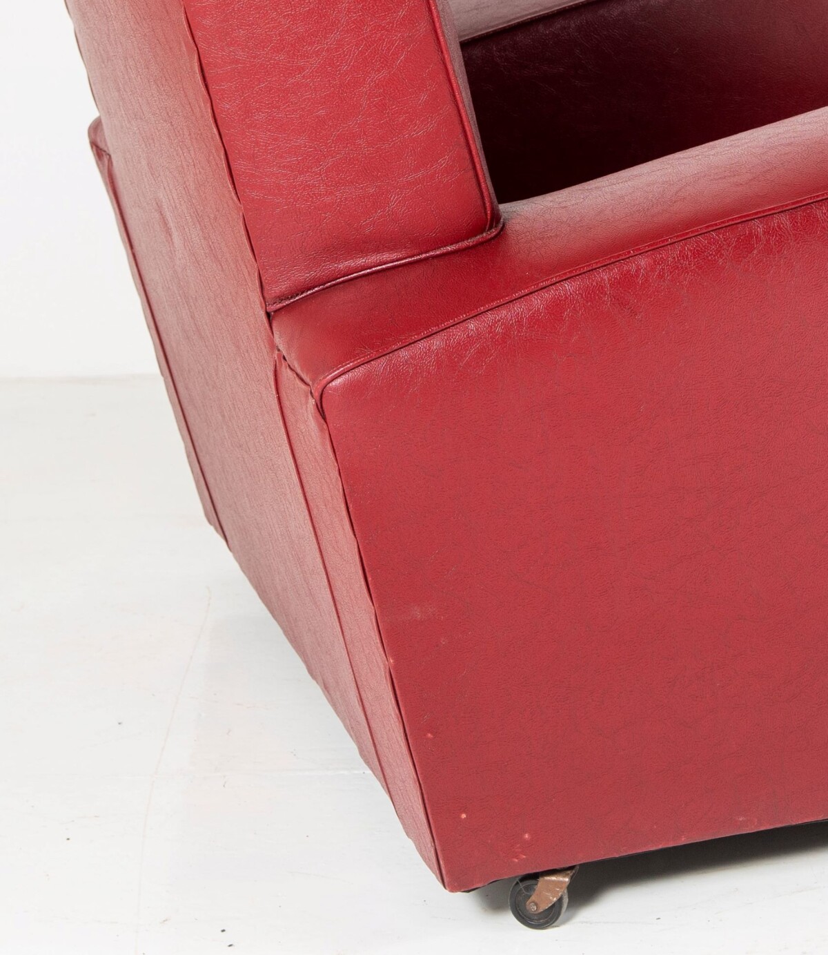 Art Deco Armchair in a classic Red Rexine - Image 5