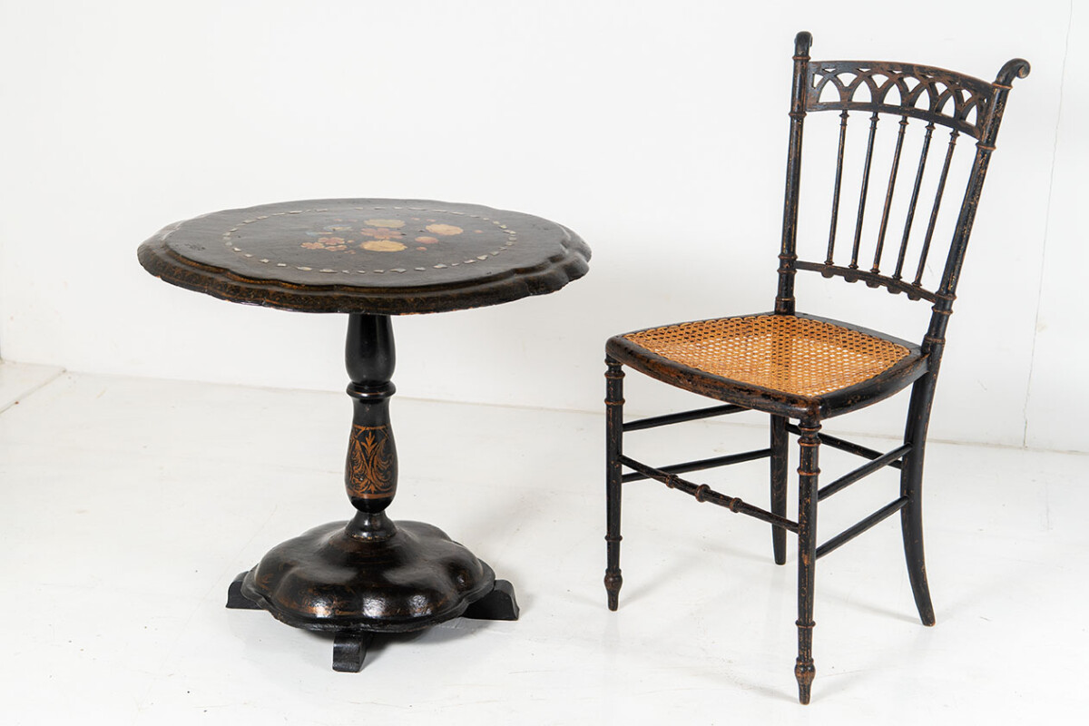 Decorative Ebonised Regency Chair - Image 3