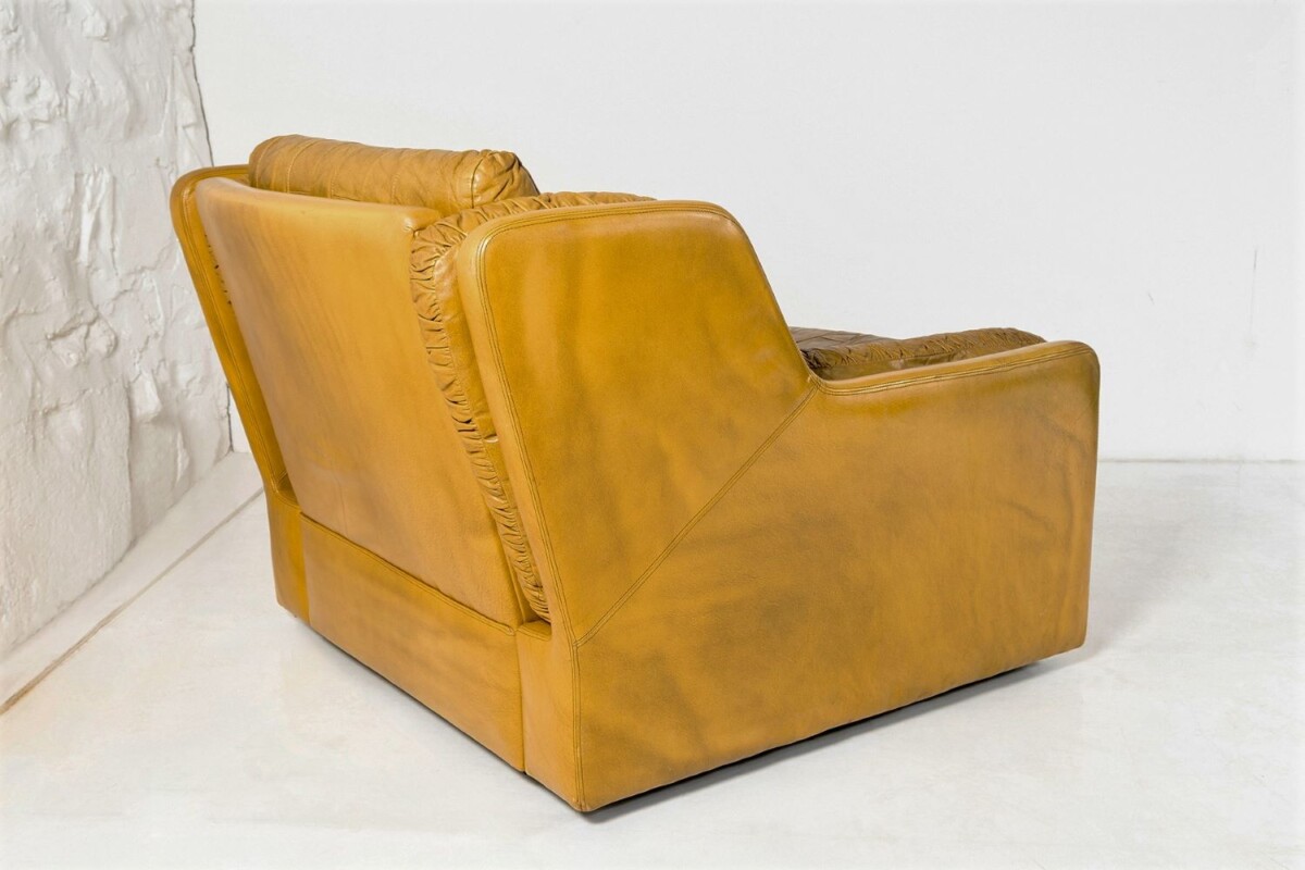 Mid Century 1970s Vintage Green Patchwork Leather Armchair by Gimson & Slater England - Image 13