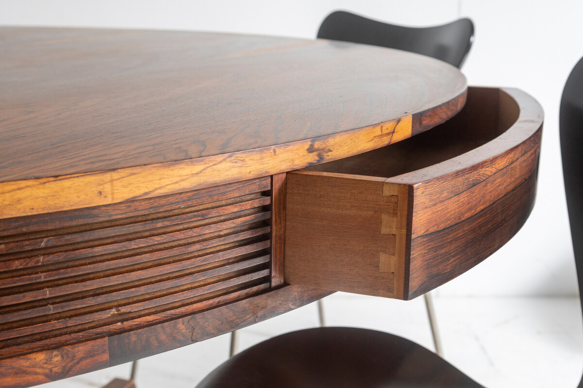 Superb Mid Century Rosewood Drum Centre Table by Robert Heritage | Large Round 6 person Dining Table - Image 2