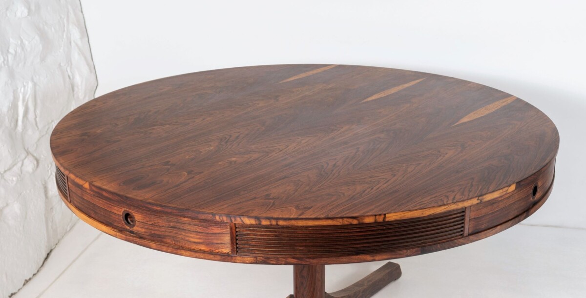 Superb Mid Century Rosewood Drum Centre Table by Robert Heritage | Large Round 6 person Dining Table - Image 7