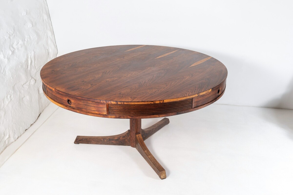 Superb Mid Century Rosewood Drum Centre Table by Robert Heritage | Large Round 6 person Dining Table