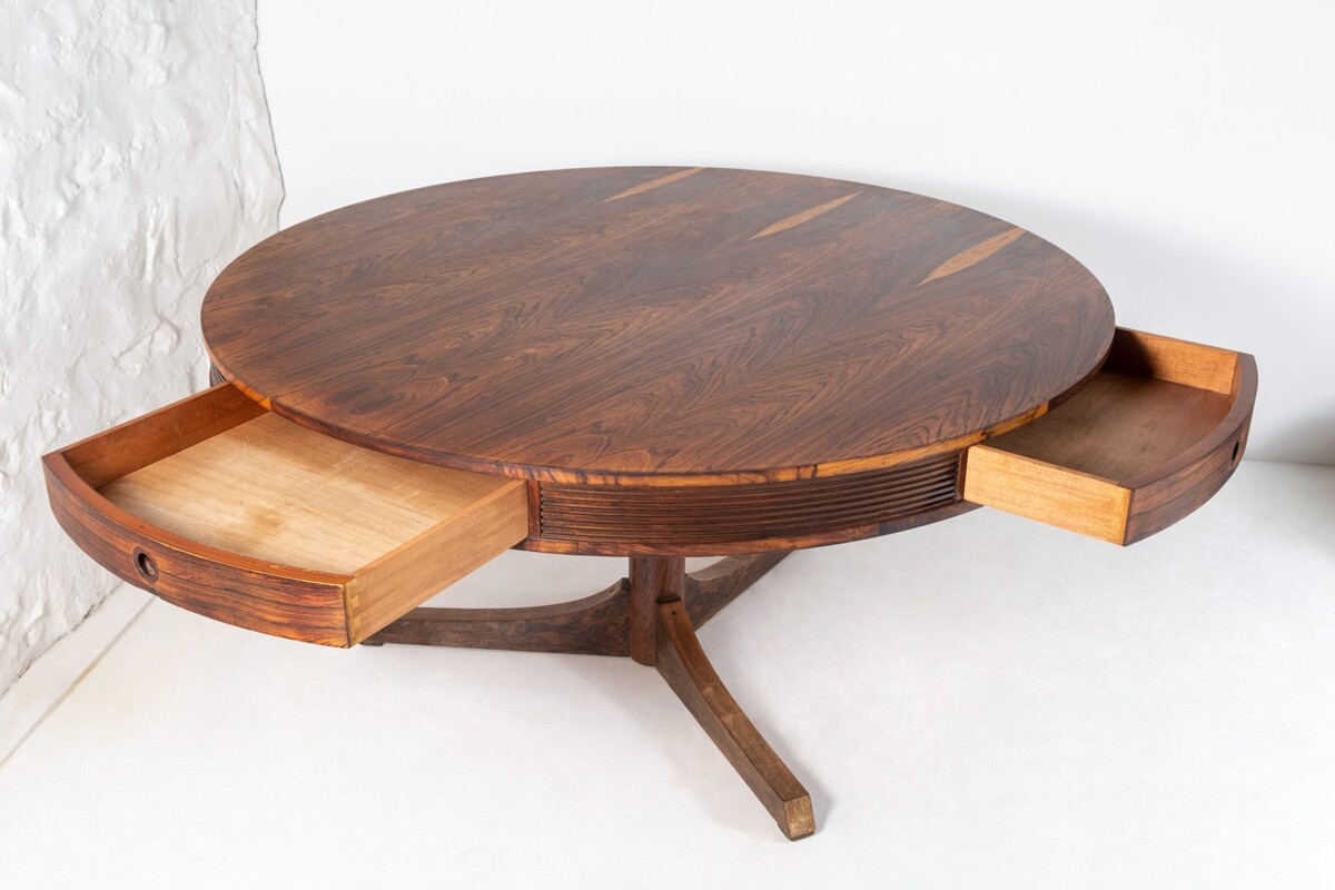 Superb Mid Century Rosewood Drum Centre Table by Robert Heritage | Large Round 6 person Dining Table - Image 16