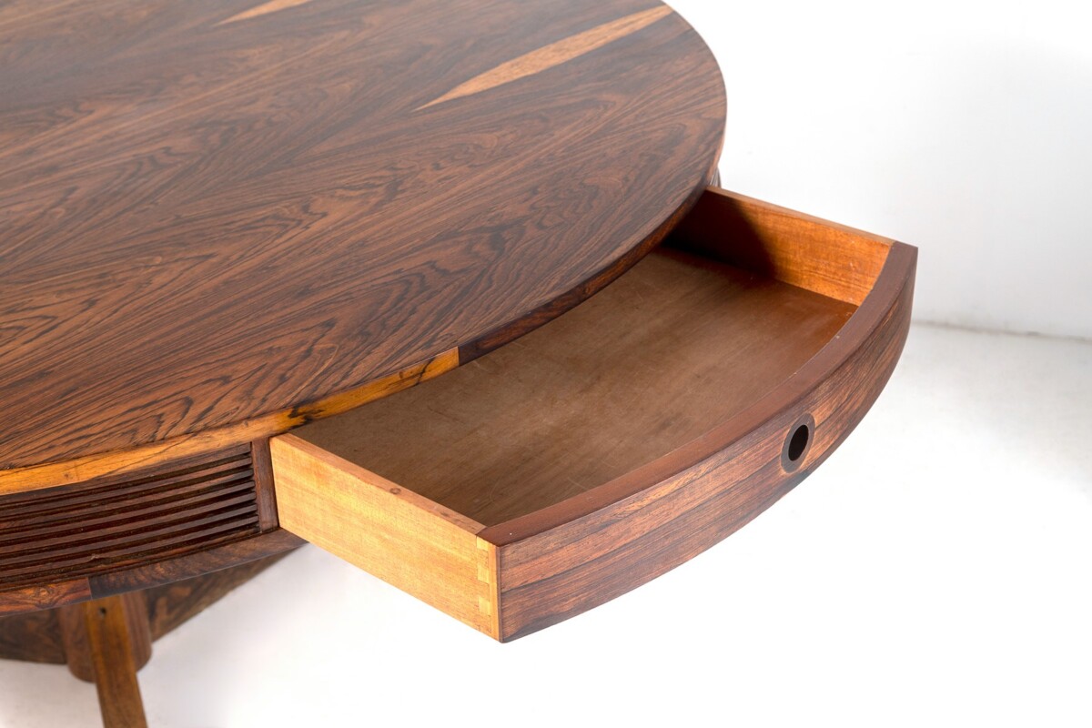 Superb Mid Century Rosewood Drum Centre Table by Robert Heritage | Large Round 6 person Dining Table - Image 15