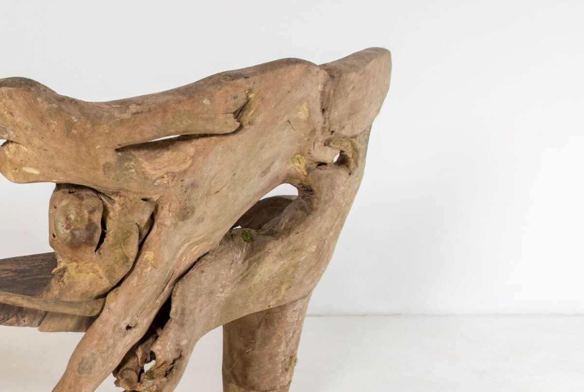 Unusual Root Tree Garden Bench Seat | Weathered Garden Feature - Image 3