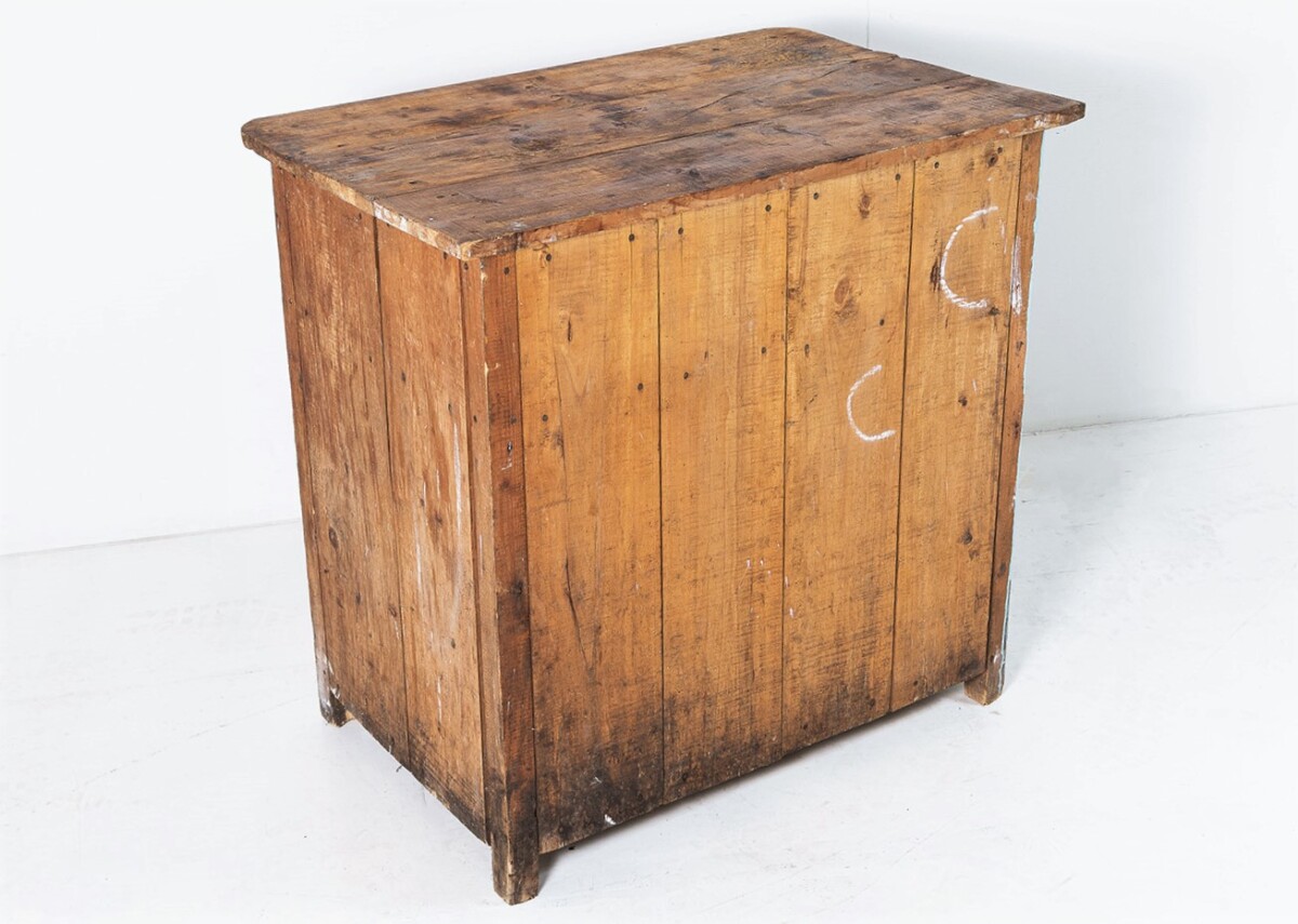 Naive Rustic Solid Pine Cupboard with Distressed Red Blue Paint | Washstand | Kitchen Unit - Image 14