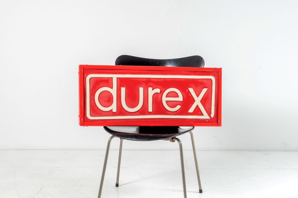 Large vintage illuminated Durex advertising sign LED light | Fun Retro Neon Signage