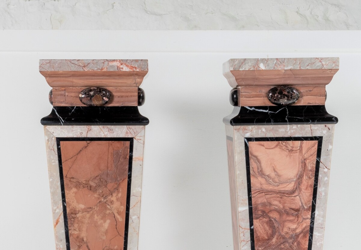 An exquisite Pair of Pink Marble Pedestal Plinths | Early 20th Century French marble - Image 17