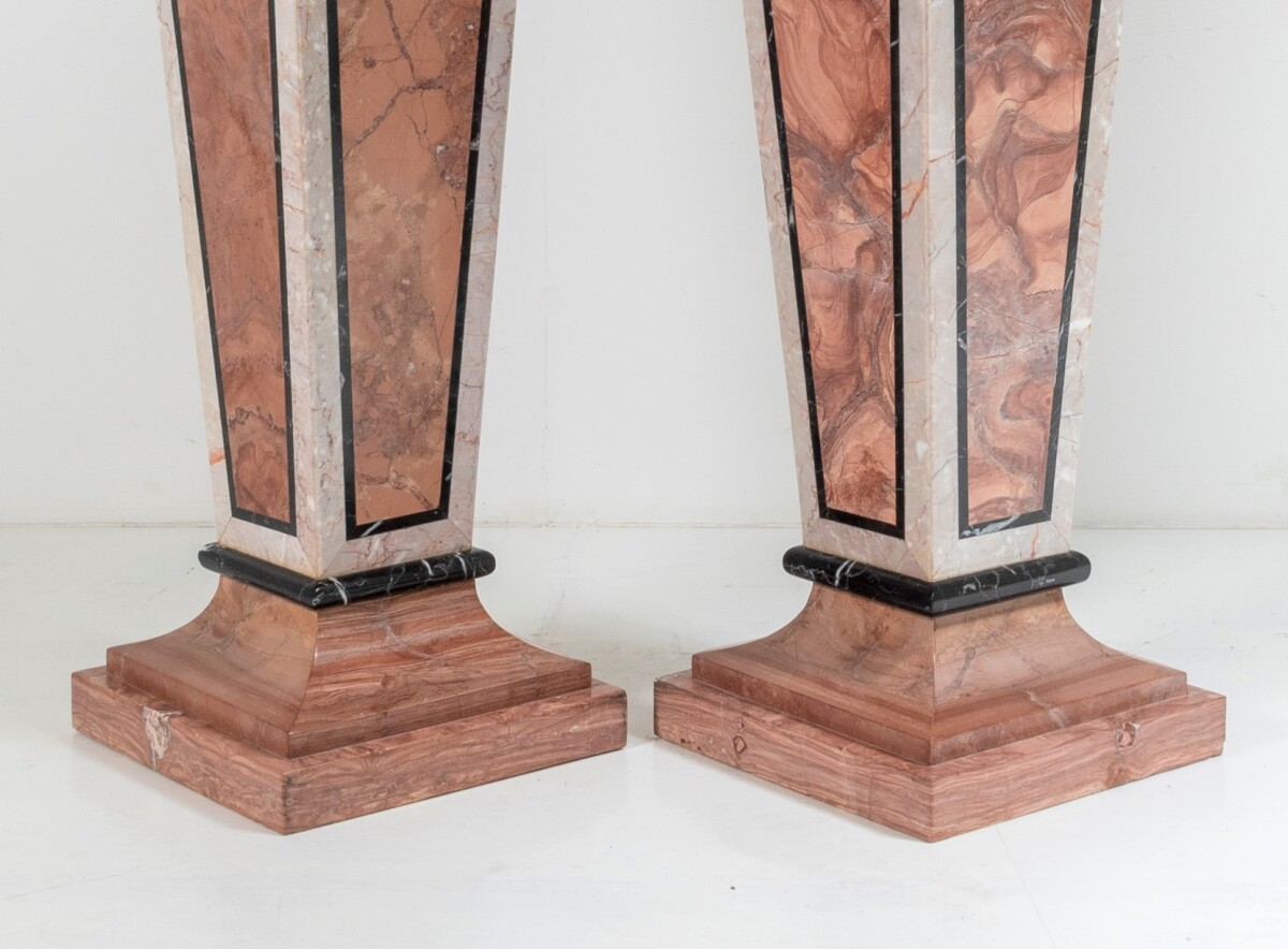 An exquisite Pair of Pink Marble Pedestal Plinths | Early 20th Century French marble - Image 16