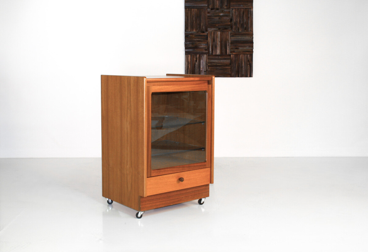 1970s Mid Century Teak HiFi Cabinet Vinyl Record Player Unit by Knoll - Image 3