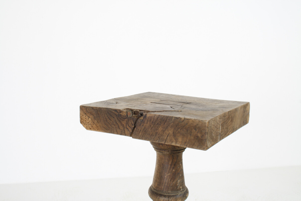 French Oak Plinth Pedastal Table, Decorative Plant Stand or Sculpture Display - Image 8