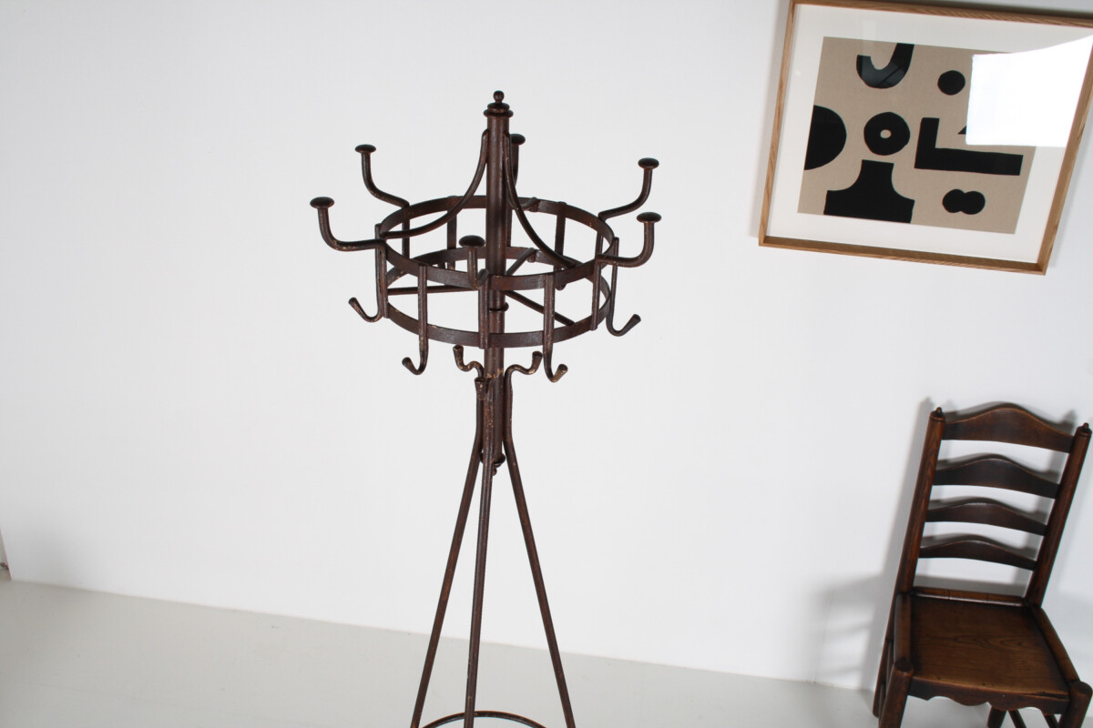 A 19th Century Blacksmith Made Wrought Iron Hat, Coat & Umbrella Stand - Image 19