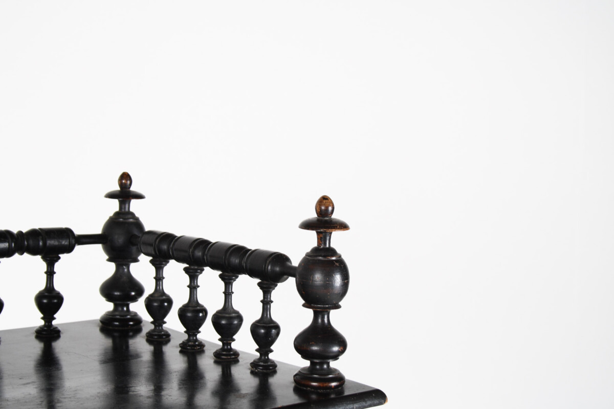 19th Century Ebonised Whatnot Shelf Unit with Gallery Top - Image 6