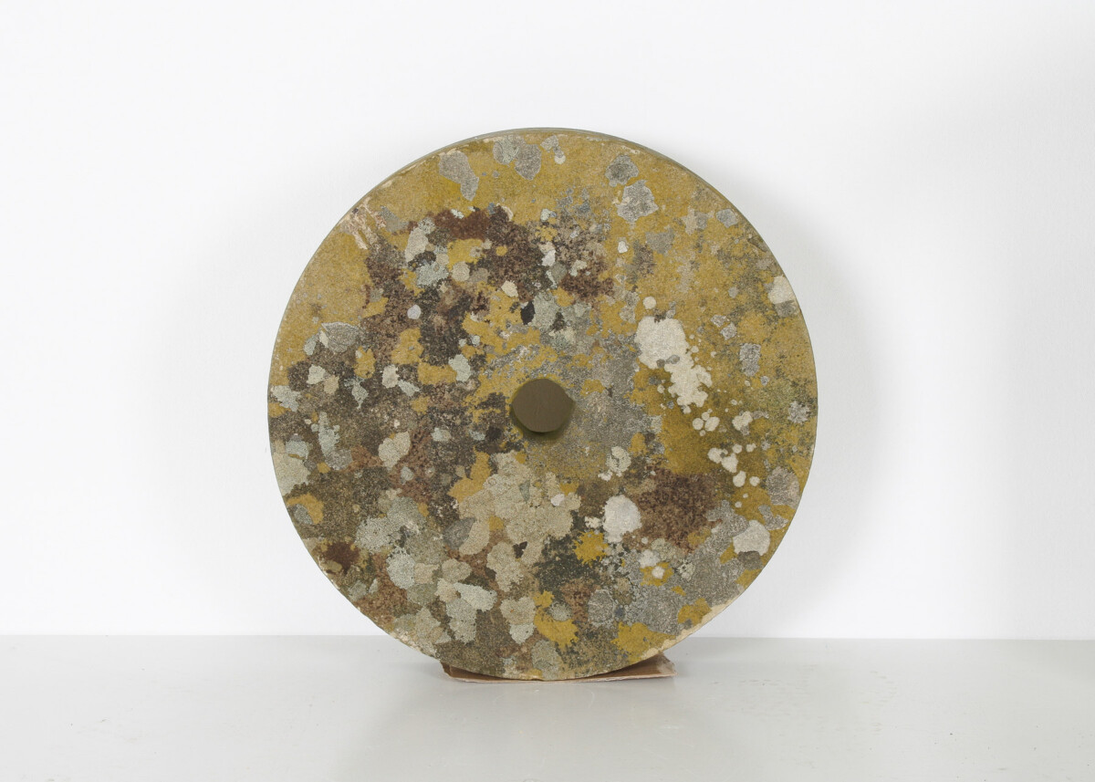 Antique Yorkstone Mill Wheel or Grinding Stone with Weathered Patina and Lichen - Image 11