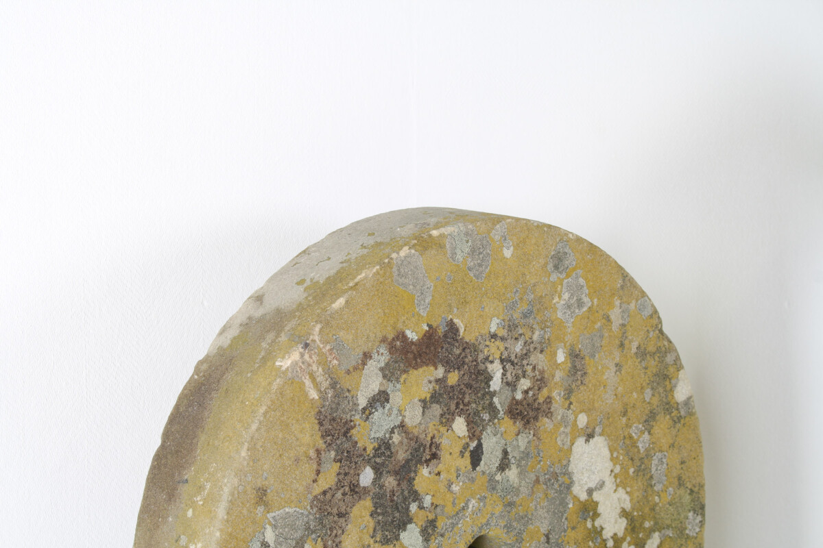 Antique Yorkstone Mill Wheel or Grinding Stone with Weathered Patina and Lichen - Image 10