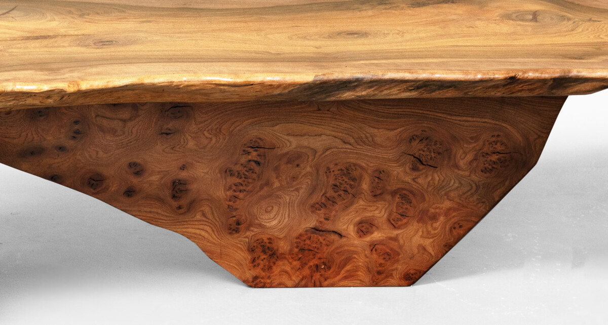 Large Solid Walnut Live Edge Coffee Table with Burr Grain Detail - Image 2