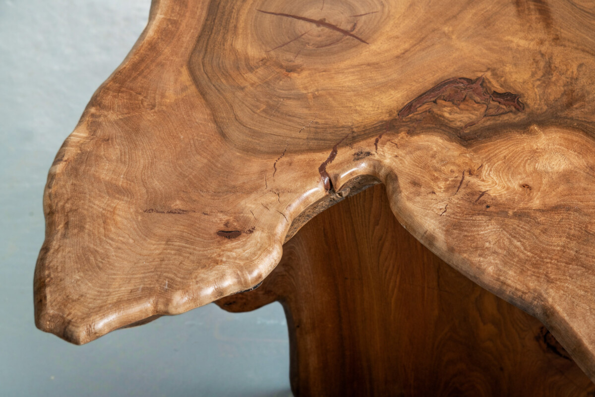 Large Solid Walnut Live Edge Coffee Table with Burr Grain Detail - Image 8