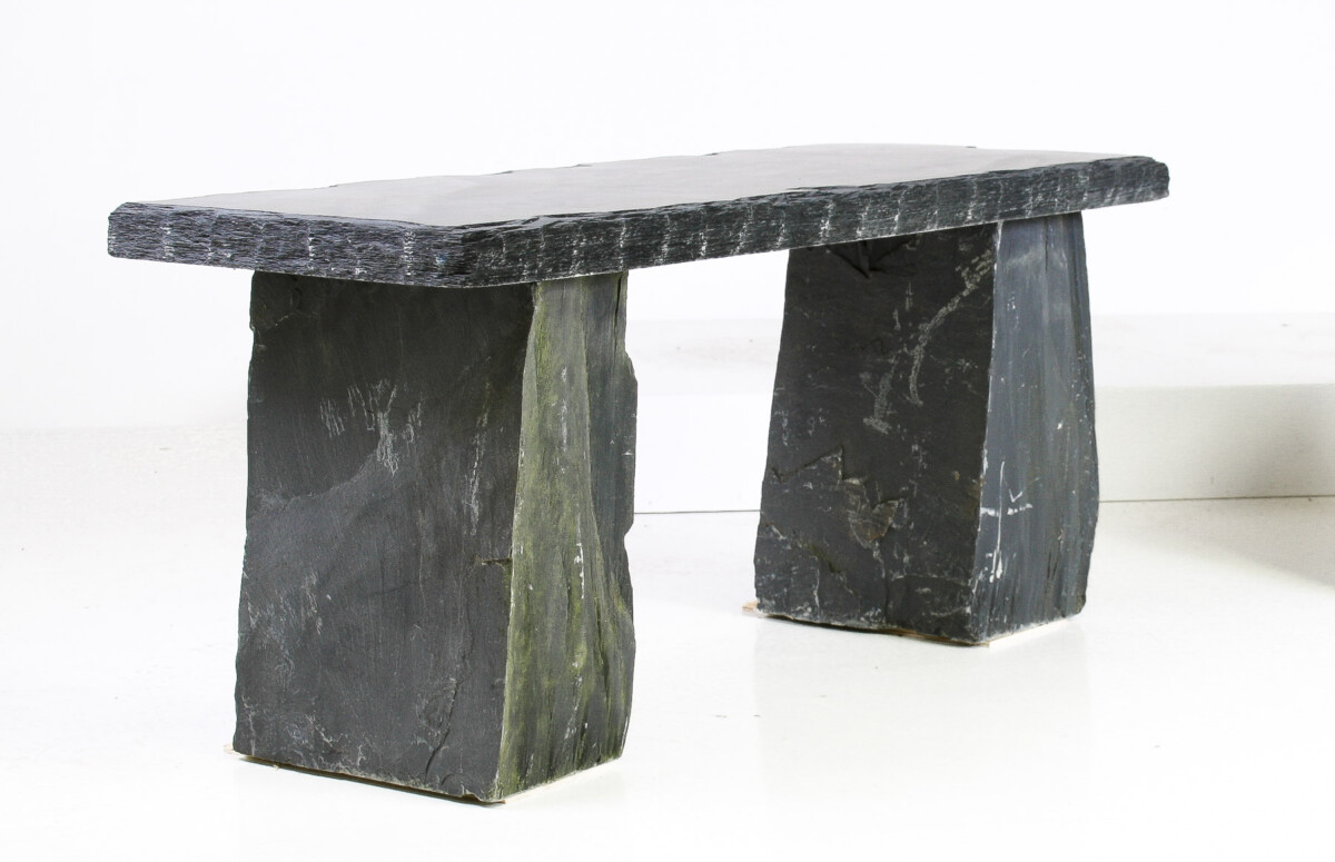 Pair of Natural Stone Garden Bench Seats - Riven Welsh Slate - Image 11