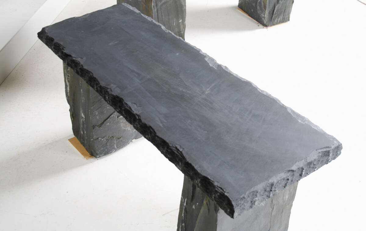 Pair of Natural Stone Garden Bench Seats - Riven Welsh Slate - Image 14