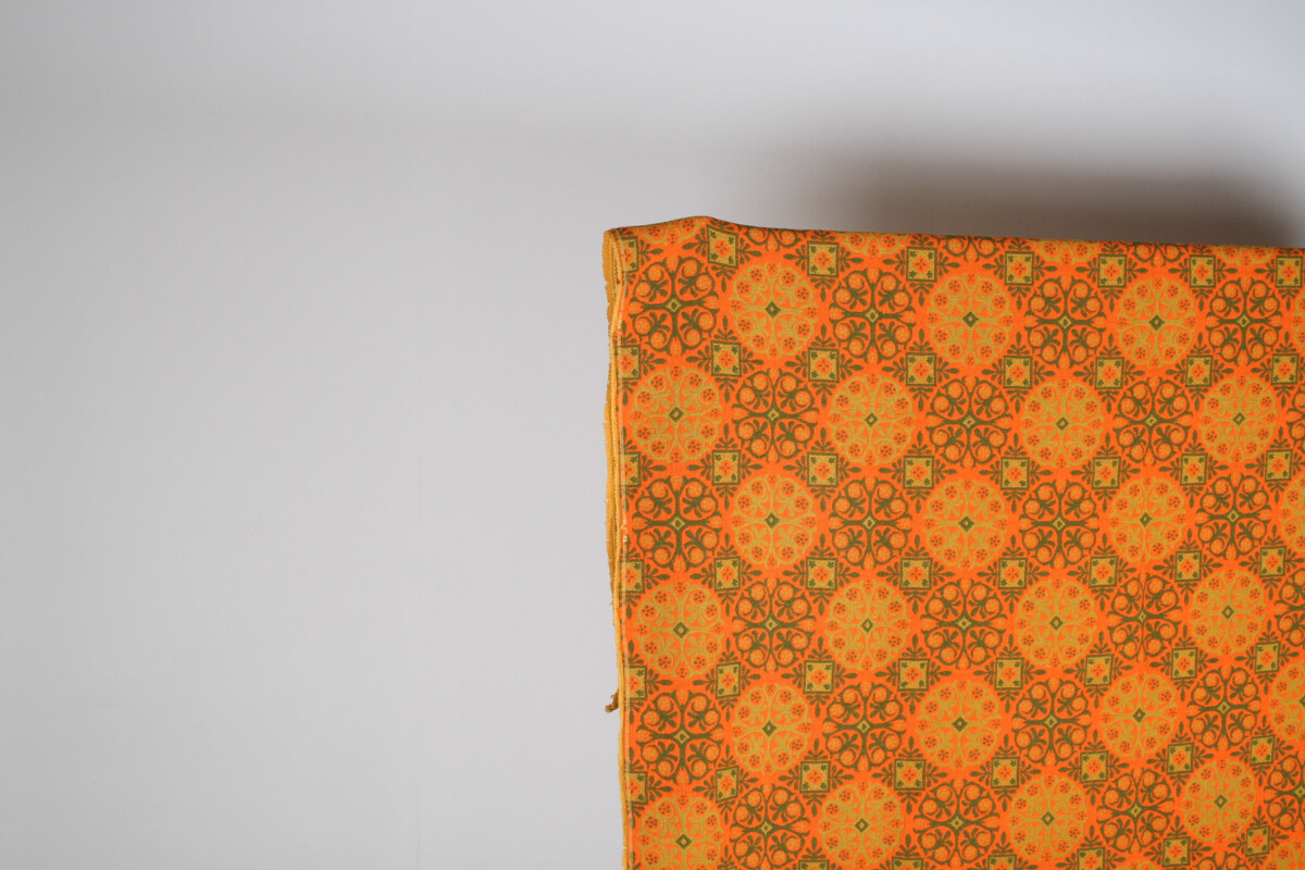 A Vibrant Vintage 1960s Mid-Century Boho Wool Blanket Throw in Pumpkin Orange - Image 6