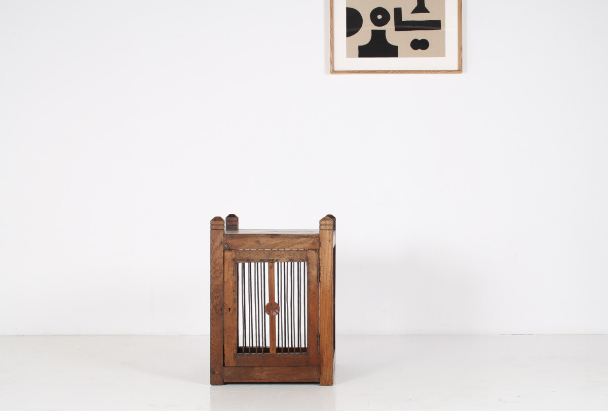 Unusual 19th Century Oak Side Table with Book Storage Cupboard