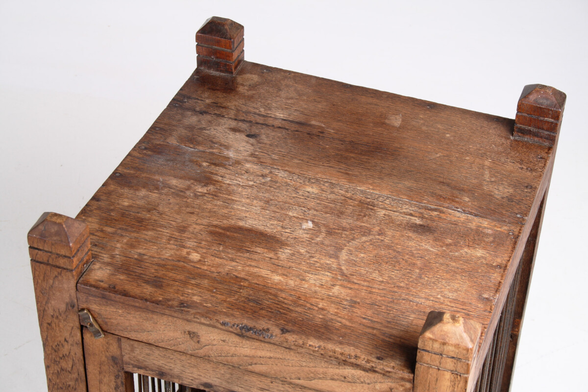 Unusual 19th Century Oak Side Table with Book Storage Cupboard - Image 8