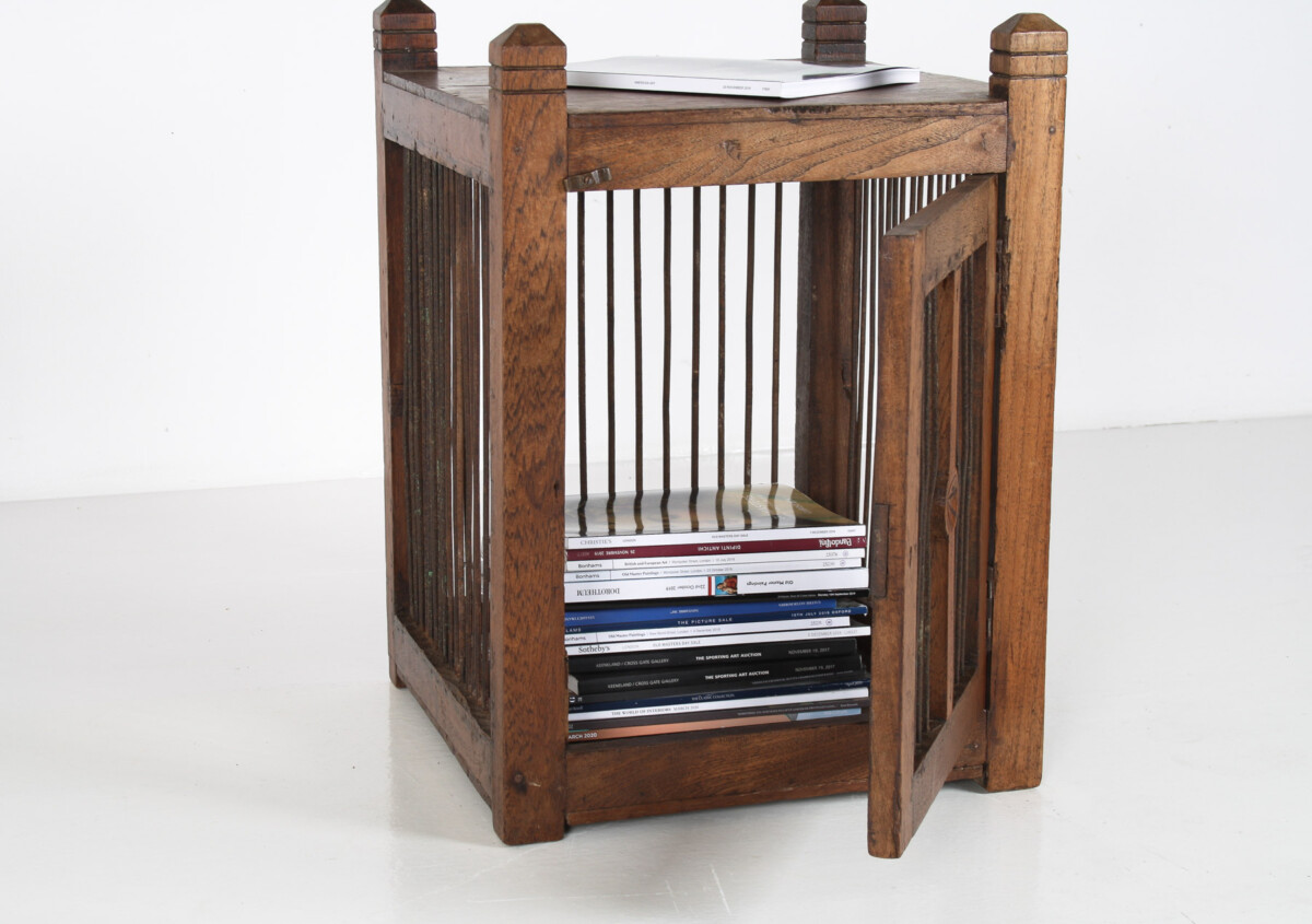 Unusual 19th Century Oak Side Table with Book Storage Cupboard - Image 2