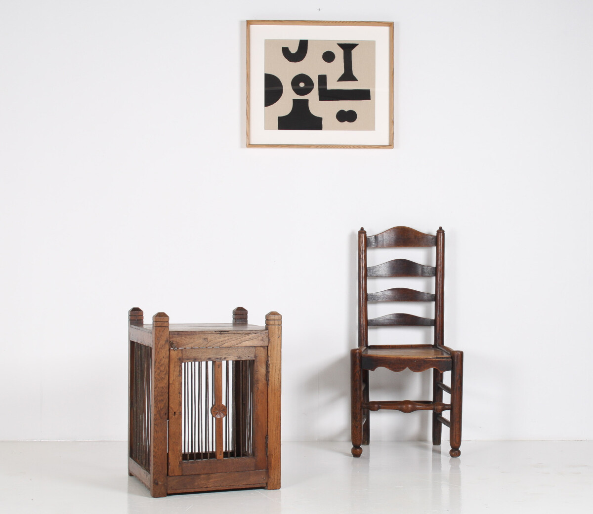 Unusual 19th Century Oak Side Table with Book Storage Cupboard - Image 3