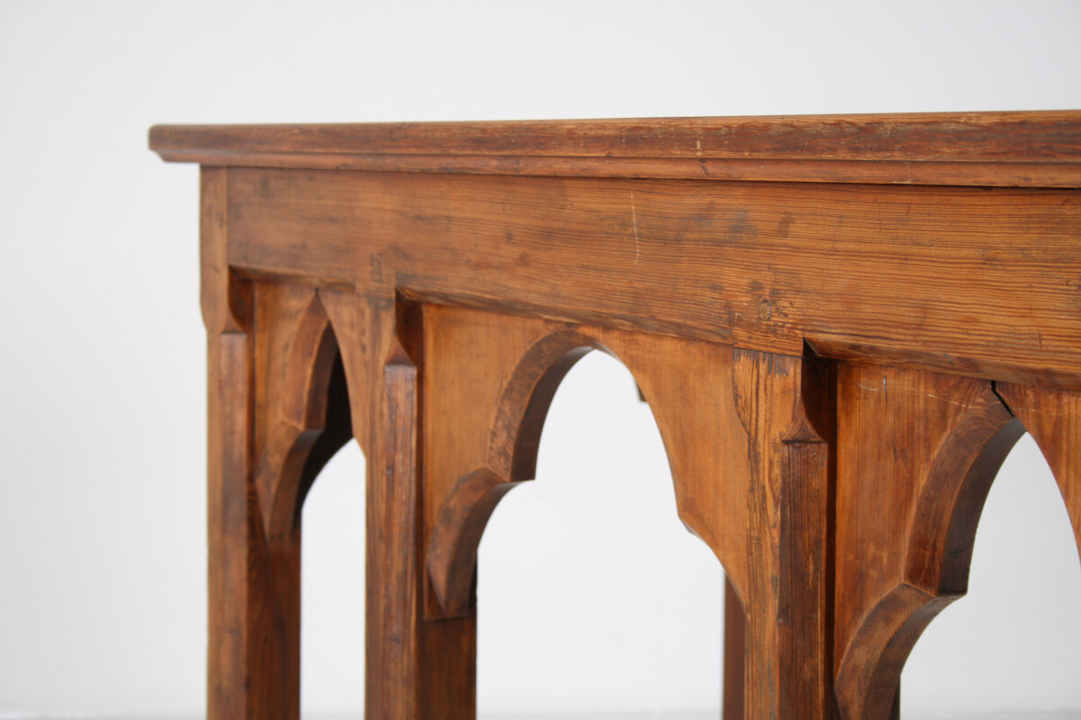 Large Victorian Ecclesiastical Gothic Revival Serving Table, Workstation Desk or Countertop - Image 6