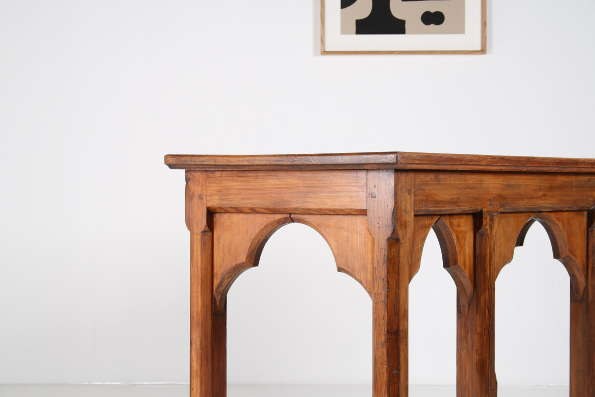 Large Victorian Ecclesiastical Gothic Revival Serving Table, Workstation Desk or Countertop - Image 19