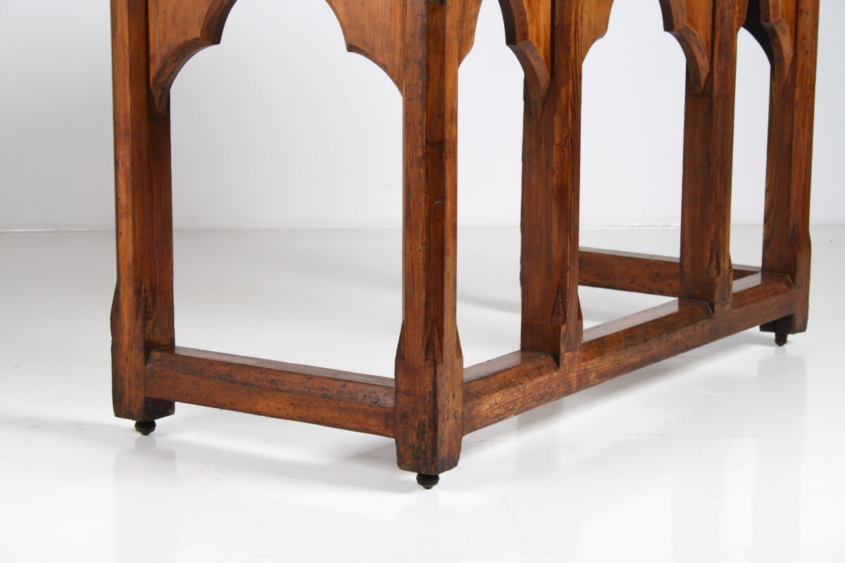 Large Victorian Ecclesiastical Gothic Revival Serving Table, Workstation Desk or Countertop - Image 17