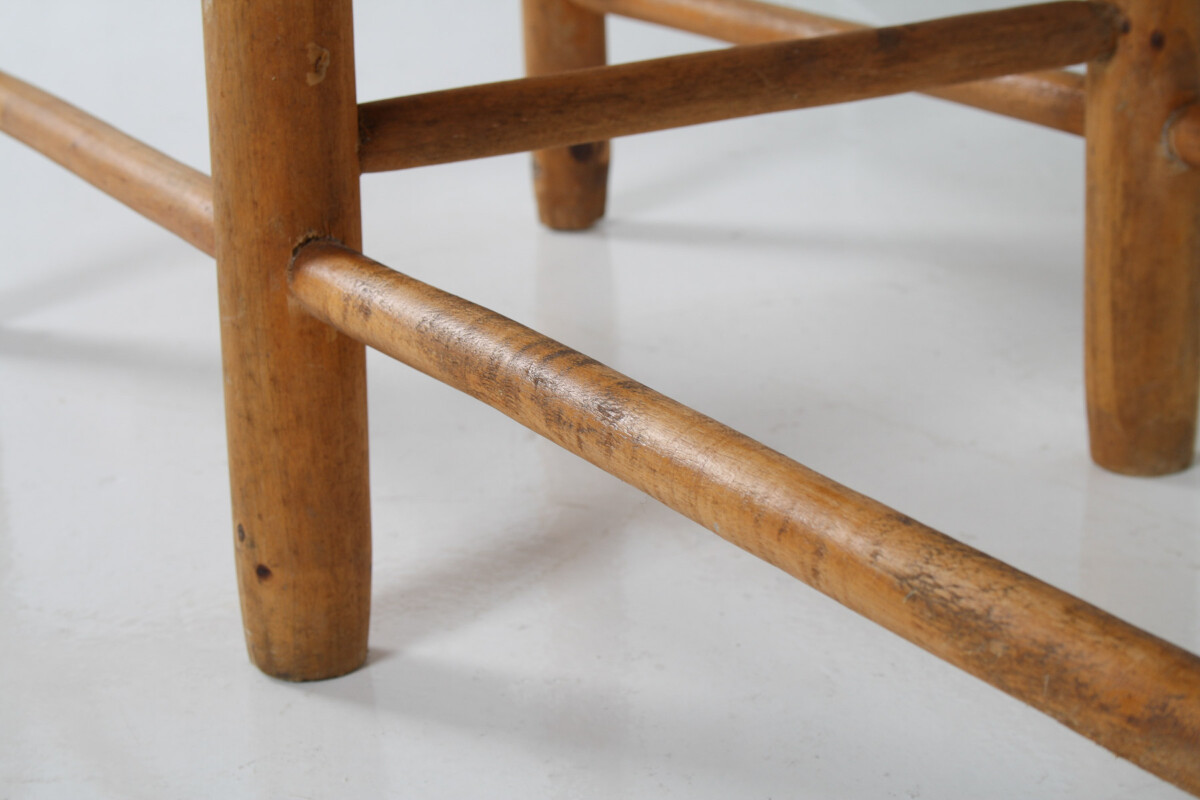 1950s Mid Century French Straw Woven Bench Seat in the Style of Charlotte Perriand - Image 12