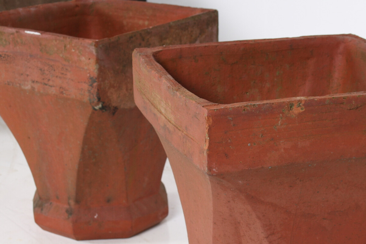 A Pair of Victorian Red Clay Terrocotta Chimney Pots Garden Planters Rhubarb Forcer - Image 12