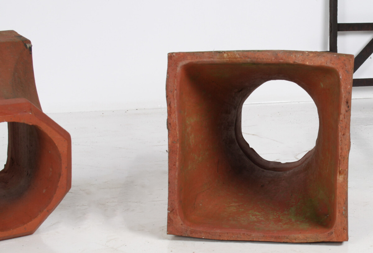 A Pair of Victorian Red Clay Terrocotta Chimney Pots Garden Planters Rhubarb Forcer - Image 10