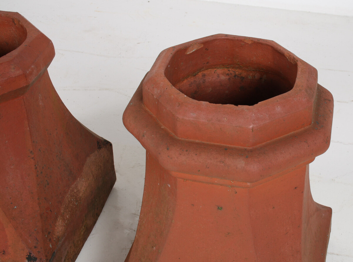 A Pair of Victorian Red Clay Terrocotta Chimney Pots Garden Planters Rhubarb Forcer - Image 7