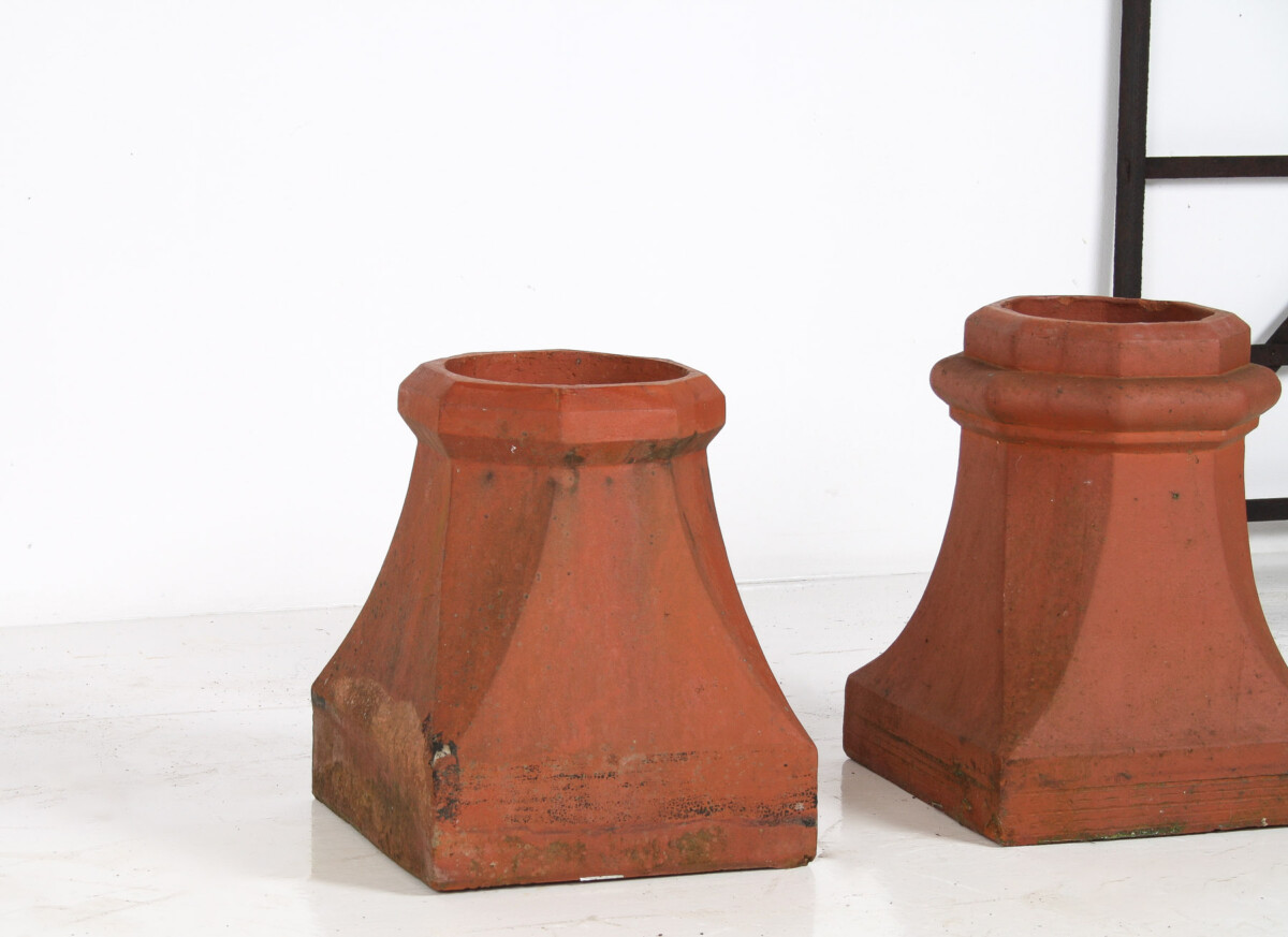 A Pair of Victorian Red Clay Terrocotta Chimney Pots Garden Planters Rhubarb Forcer - Image 15