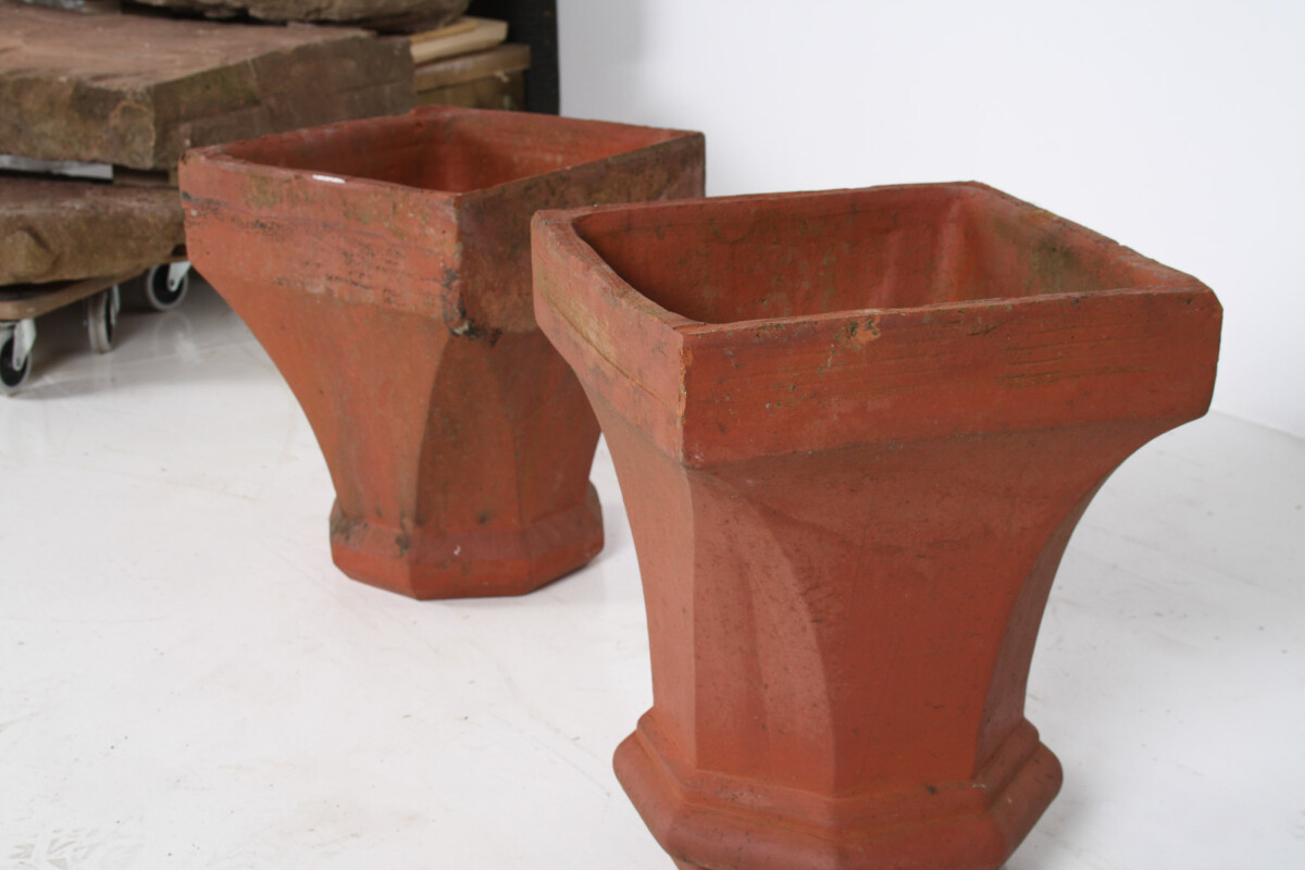 A Pair of Victorian Red Clay Terrocotta Chimney Pots Garden Planters Rhubarb Forcer - Image 13