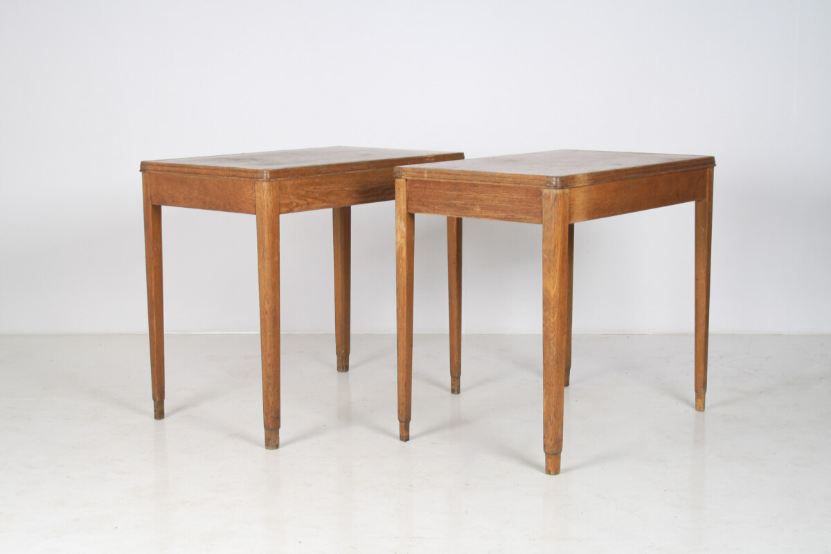 A pair of 1940s British Military MOD Oak Desk Tables – Royal Crest - Image 2