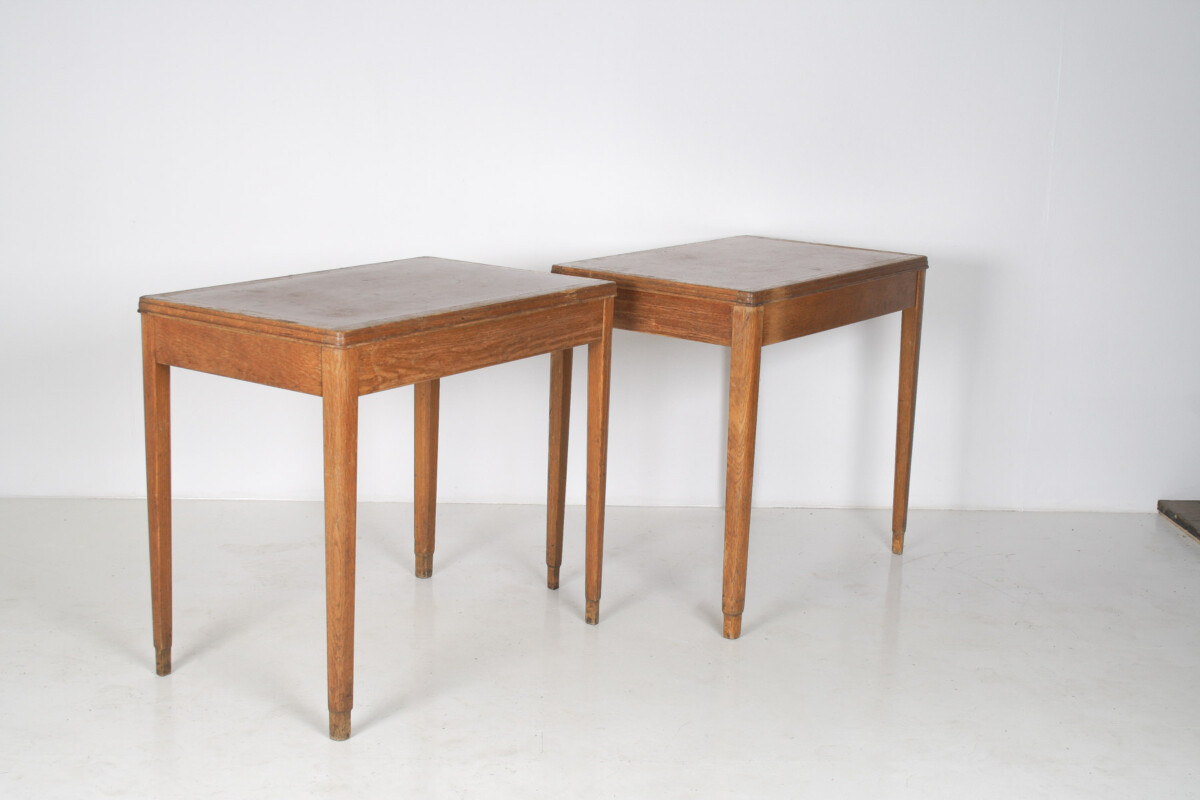 A pair of 1940s British Military MOD Oak Desk Tables – Royal Crest - Image 19