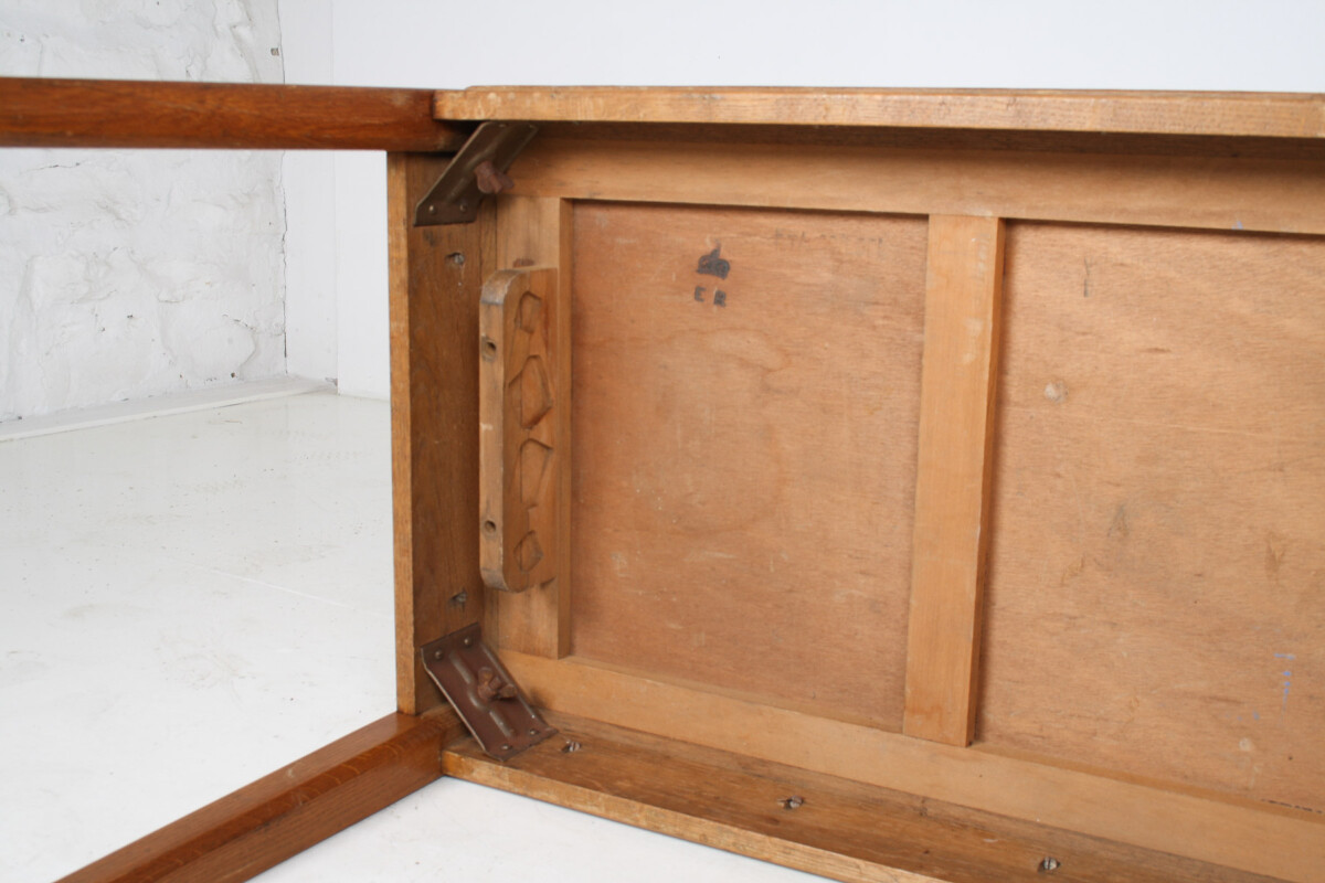 A pair of 1940s British Military MOD Oak Desk Tables – Royal Crest - Image 13