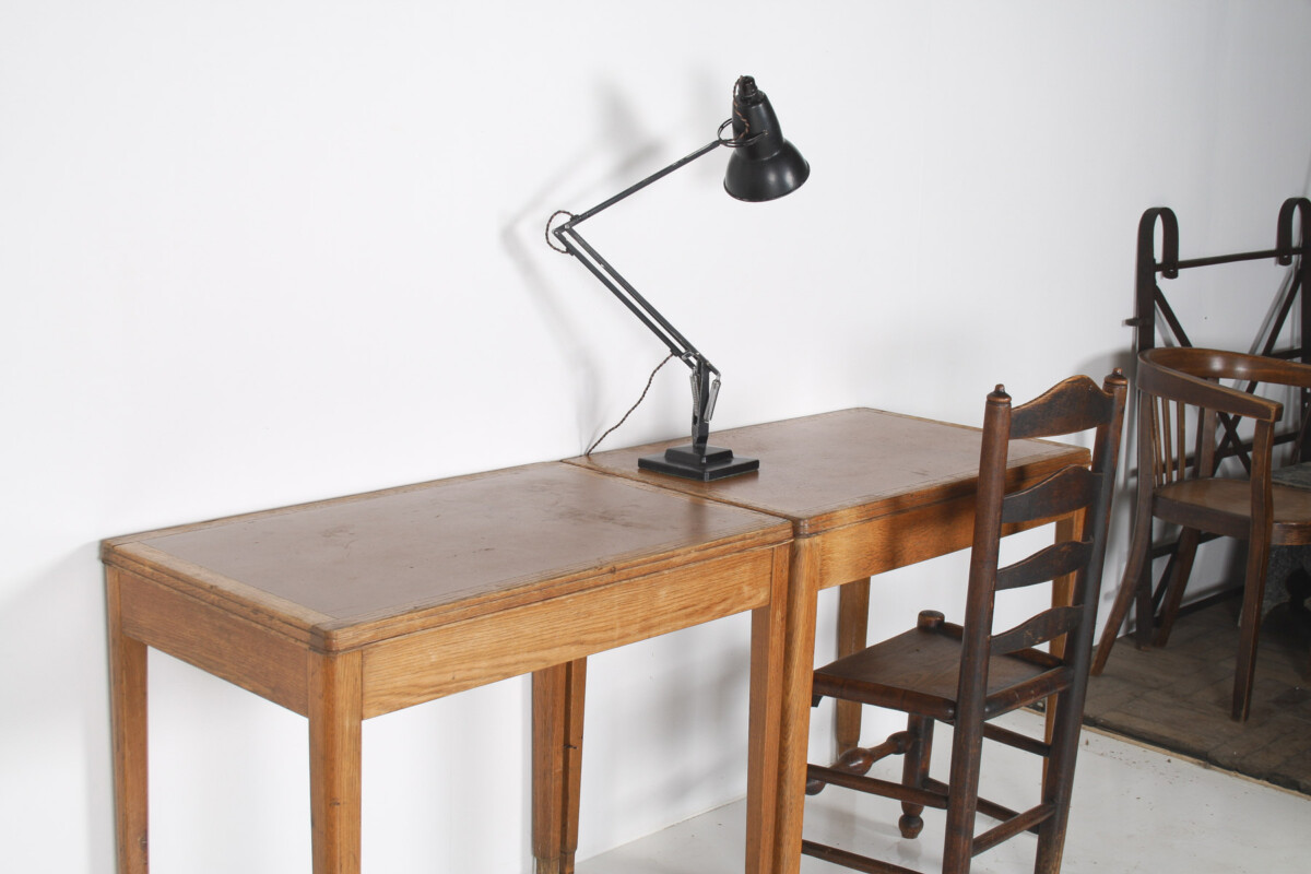 A pair of 1940s British Military MOD Oak Desk Tables – Royal Crest - Image 5