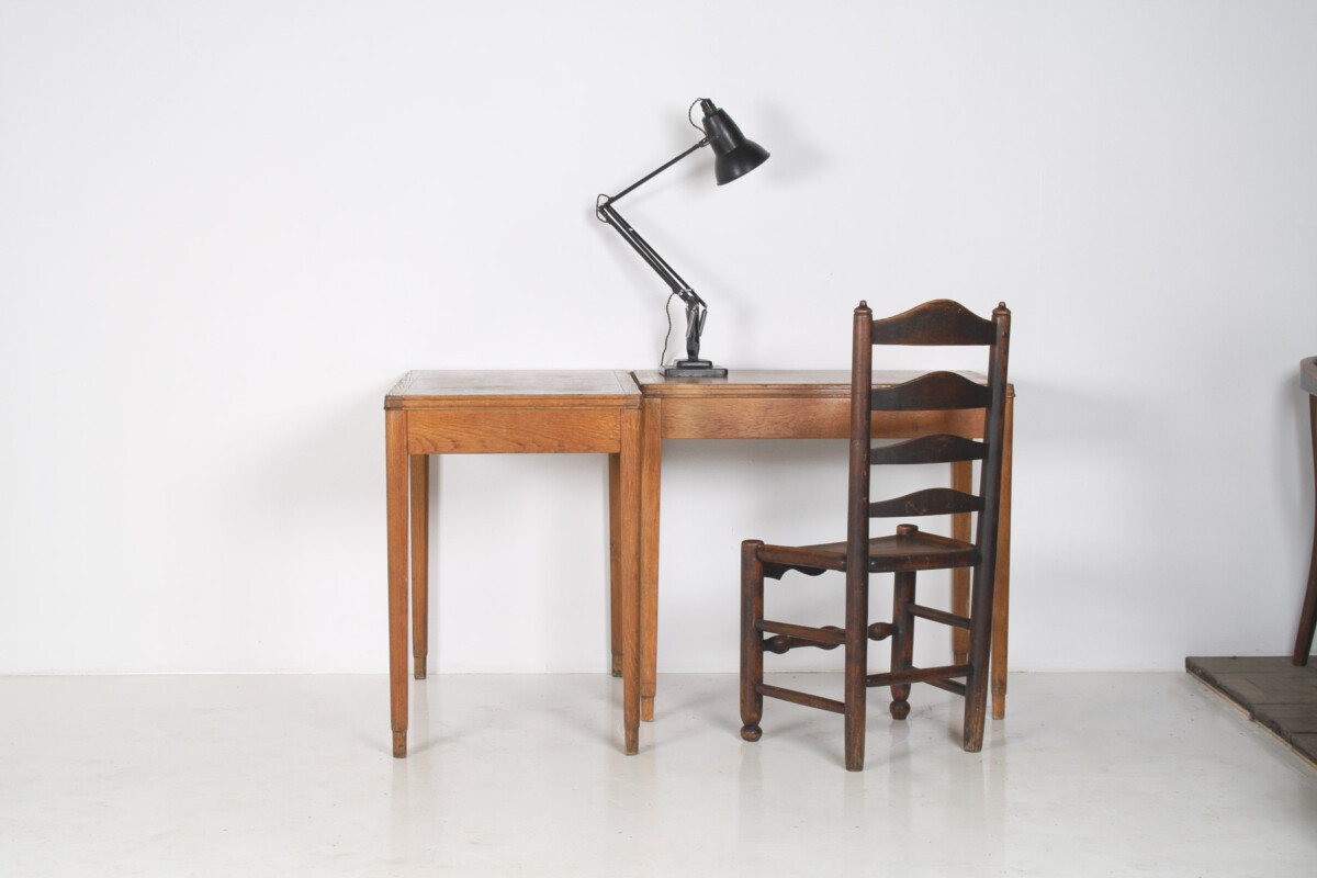 A pair of 1940s British Military MOD Oak Desk Tables – Royal Crest - Image 3