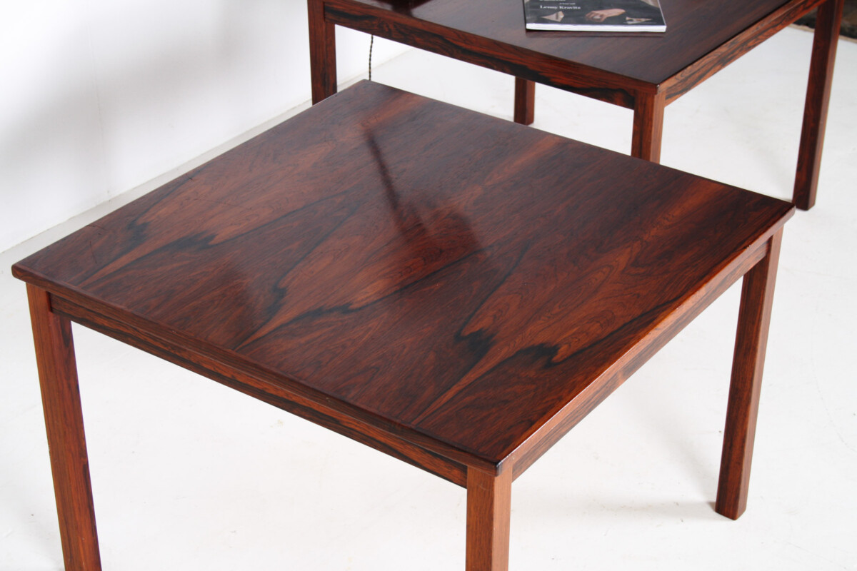 A Pair of 1960/70s Mid Century Modern Danish Rosewood Square Coffee Tables - Image 2